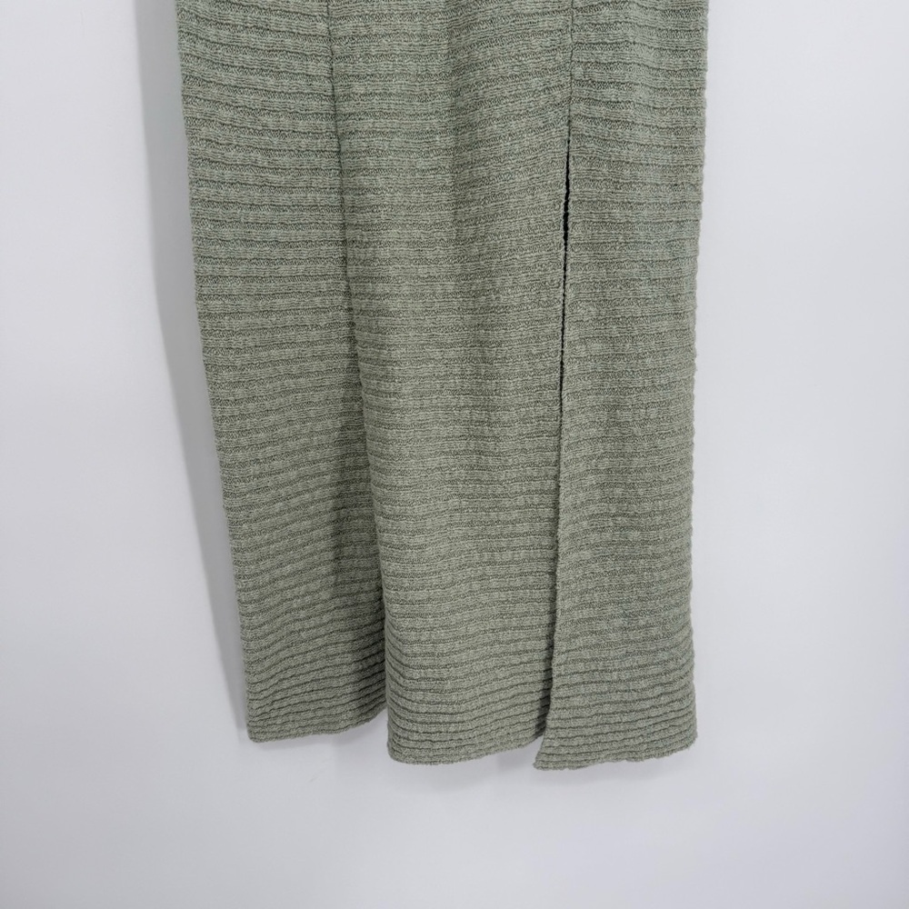 Free People Claudia Green Knit Belted Blanket Skirt Size XS Slit Rib-Knit Maxi - Picture 6 of 11